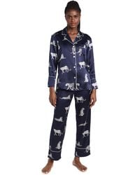 Petite Plume - Silk Panther De Nuit Pajama Set - Lyst