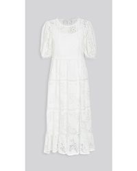 moon river polka dot midi dress