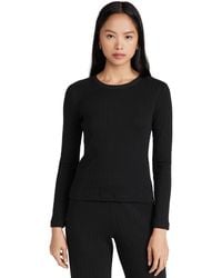 Leset - Pointelle Slim Fit Long Sleeve Top - Lyst