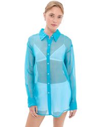 SPRWMN - Oversized Silk Button Down Shirt - Lyst