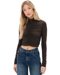 Susana Monaco - Mock Neck Gathered Top - Lyst