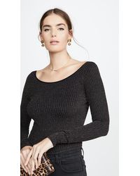 Free People Sprinkled In Gold Thong Bodysuit - Black