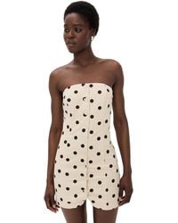 Endless Rose - Polka Dot Linen Strapless Dress - Lyst