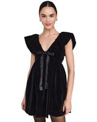 Endless Rose - Velvet Satin Bow Mini Dress - Lyst