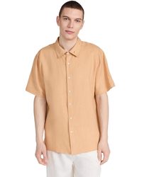FANM MON - Novo Short Sleeve Embroidered Linen Shirt - Lyst