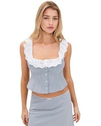 GUIZIO - Gingham Paloma Lace Top - Lyst