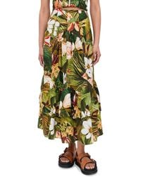 FARM Rio - Botanical Forest Asymmetric Yoke Midi Skirt - Lyst
