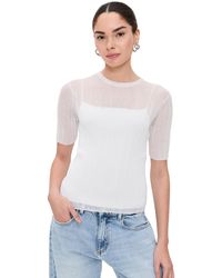 Vince - Double Layer Rib Elbow Sleeve Pullover - Lyst