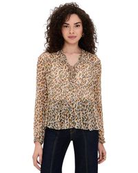 Ulla Johnson - Robbie Silk Long Sleeve Front Tie Blouse - Lyst
