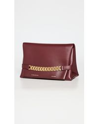 Victoria Beckham Chain Pouch Bag In Burgundy Leather in White Womens Bags Clutches and evening bags 