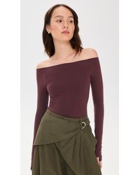 Commando - Ballet Off Shoulder Bodysuit With Thumbholes - Lyst