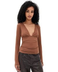 Susana Monaco - V Neck Gathered Top - Lyst