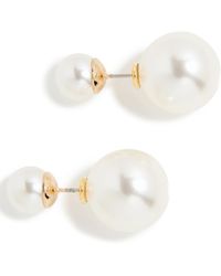 Shashi - Double Ball Pearl Earrings - Lyst