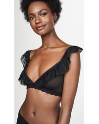 Hanky Panky Ruffle Mesh Bralette - Black