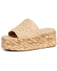 Loeffler Randall - Aaron Platform Raffia Mules - Lyst