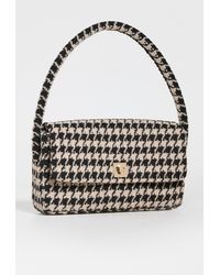 Anine Bing Nico Houndstooth Tote Bag in Black | Lyst Canada