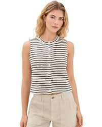 Madewell - Textured-Knit Button-Front Shell Top - Lyst