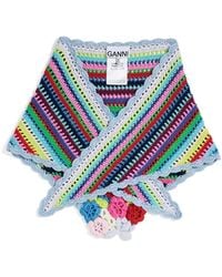 Ganni - Triangular Crochet Scarf - Lyst