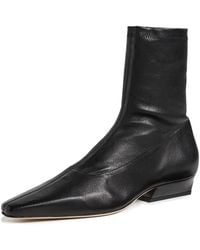 STAUD - Wally Sock Flat Leather Ankle Boots - Lyst