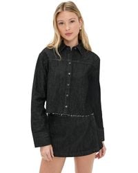 Alice + Olivia - Finely Short Raw Hem Button Down - Lyst
