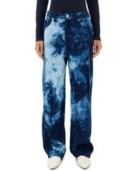 Tibi - Tie-Dye Denim Tuck Jeans - Lyst
