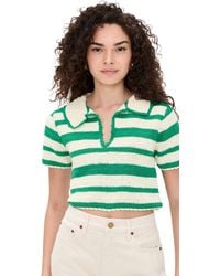 For Love & Lemons - Crochet Rugby Polo Top - Lyst