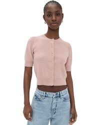 FRAME - The Cashmere Pointelle Cardi - Lyst