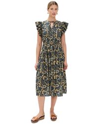 Ulla Johnson - Kairi Flutter Sleeve Midi Dress - Lyst
