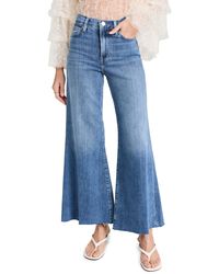 FRAME - Le Palazzo Crop Raw Fray Jeans - Lyst