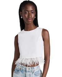 Endless Rose - Endess Rose Feather Trim Bow Tie Top - Lyst
