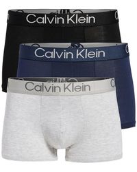 Calvin Klein - Cavin Kein Underwear Utra Oft Odern 3 Pack Trunk Back/bue Hadow/grey Heather - Lyst