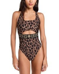 Versace - Swim One Piece Rodi Lycra Leopard All Over Print 5n0-chestnut/gold - Lyst