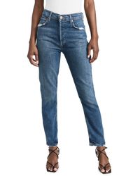 Agolde - Riley Long: High Rise Straight Jeans - Lyst