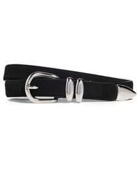Anderson's - Skinny Double Fastener Leather Belt - Lyst