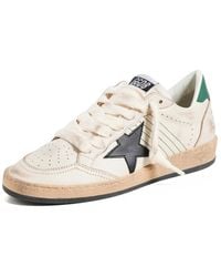 Golden Goose - Ball Star Leather Upper Star And Heel With Signature Foxing Sneakers - Lyst
