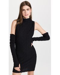Free People Ava Smocked Dress With Gloves - Black