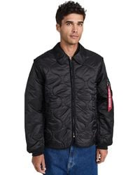 Alpha Industries - Mixed Media Utility Jacket - Lyst