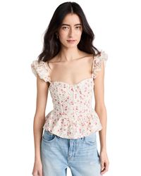 Astr - Astr The Abe Bayin Top White Red Fora - Lyst