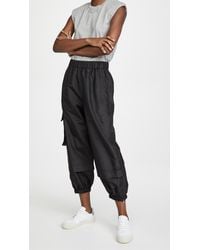 Womens Clothing Trousers Tibi Fundamentals Chalky Cropped Crepe Tapered Pants in White Slacks and Chinos Capri and cropped trousers 