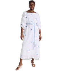 FANM MON - Niufer Dress White With Bue Dots - Lyst