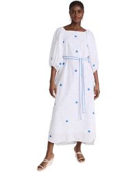 FANM MON - Fan On Niufer Dress White With Bue Dots - Lyst