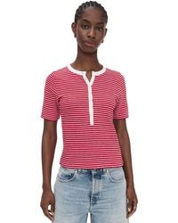 Madewell - Striped Elbow-Sleeve Henley Tee - Lyst