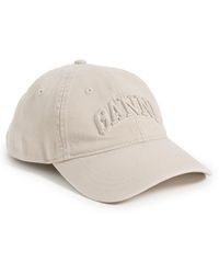 Ganni - Washed Cotton Canvas Cap - Lyst