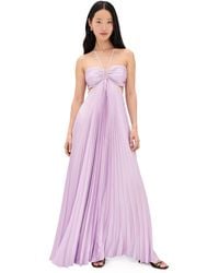 A.L.C. Moira Pleated Halter Maxi Dress in Purple