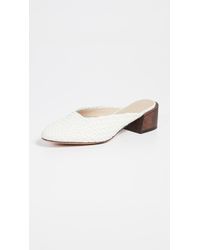 Mari Giudicelli Leblon Woven Mules - White