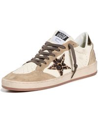 Golden Goose - Ballstar Nappa Upper Suede Toe And Spur Horsy Star Laminated Heel Sneakers - Lyst