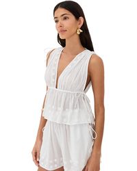 Ulla Johnson - Anya Plunge V Neck Top Coverup - Lyst