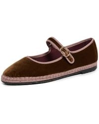 Flabelus - Velvet Mary Jane Flats - Lyst