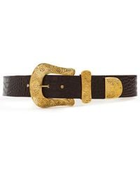 L'Agence - Ximena Wide Leather Belt - Lyst