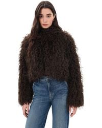 Apparis - Ginette Mongolian Faux Fur Jacket - Lyst
